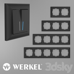 Miscellaneous - OM Plastic frames for sockets and switches Werkel Fiore Black 