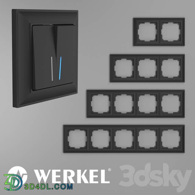 Miscellaneous - OM Plastic frames for sockets and switches Werkel Fiore Black