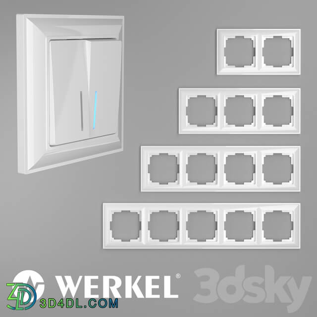 Miscellaneous - OM Plastic frames for sockets and switches Werkel Fiore White