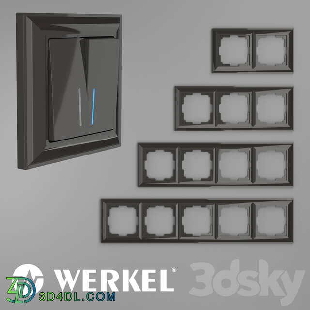 Miscellaneous - OM Plastic frames for Werkel Fiore sockets and switches Gray-brown