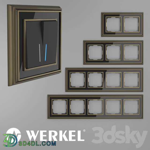 Miscellaneous - OM Metal frames for sockets and switches Werkel Palacio Bronze _ black