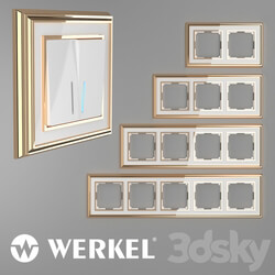 Miscellaneous - OM Metal frames for sockets and switches Werkel Palacio Gold _ white 