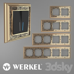 Miscellaneous - OM Metal frames for sockets and switches Werkel Palacio Gracia Gold _ black 