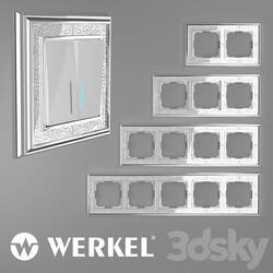 Miscellaneous - OM Metal frames for sockets and switches Werkel Palacio Gracia Chrome _ white 