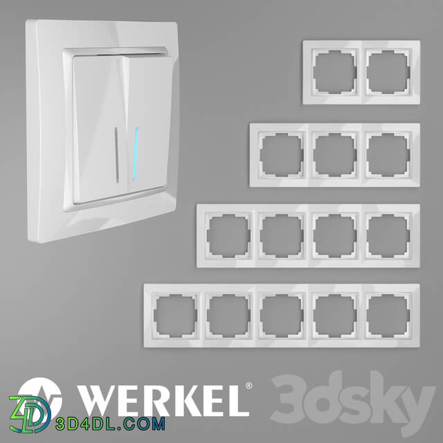 Miscellaneous - ОМ Plastic frames for sockets and switches Werkel Snabb Basic White