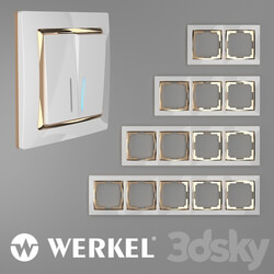 Miscellaneous - OM Plastic frames for sockets and switches Werkel Snabb White _ gold 