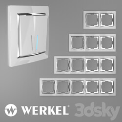 Miscellaneous - OM Plastic frames for sockets and switches Werkel Snabb White _ chrome 