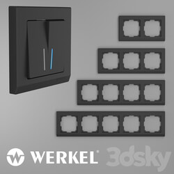 Miscellaneous - OM Plastic frames for sockets and switches Werkel Stark Black 