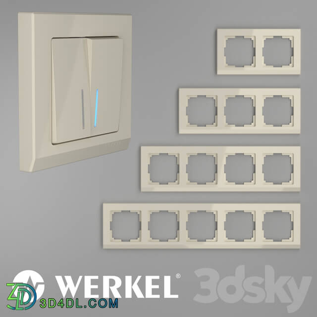 Miscellaneous - OM Plastic frames for sockets and switches Werkel Stark Ivory