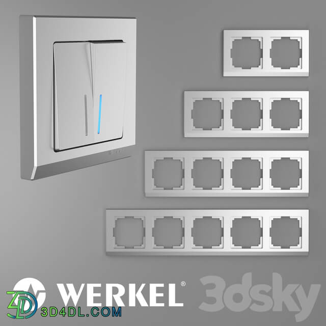 Miscellaneous - ОМ Plastic frames for sockets and switches Werkel Stark Silver