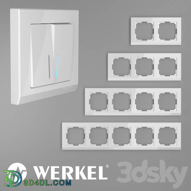 Miscellaneous - OM Plastic frames for sockets and switches Werkel Stark White