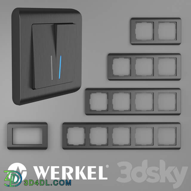 Miscellaneous - OM Plastic frames for sockets and switches Werkel Stream Graphite