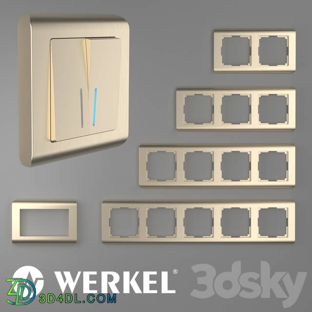 Miscellaneous - OM Plastic frames for sockets and switches Werkel Stream Champagne