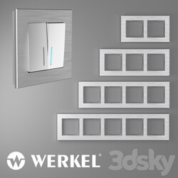 Miscellaneous - OM Metal frames for sockets and switches Werkel Aluminum Silver 