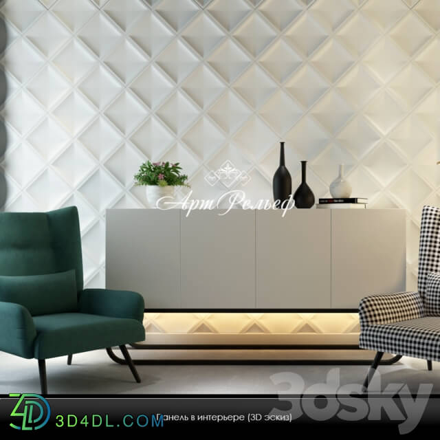 3D panel - Gypsum 3d panel Art-1058 from ArtRelief