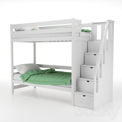 Bed - Childrens bed _Tier_ with a chest of drawers 