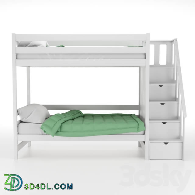 Bed - Childrens bed _Tier_ with a chest of drawers