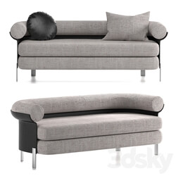 Sofa - Sofa and circle leather pillow 