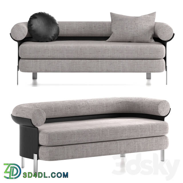 Sofa - Sofa and circle leather pillow