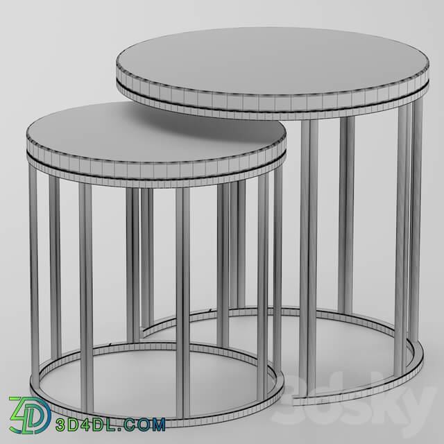 Table - Metal coffee table circle set