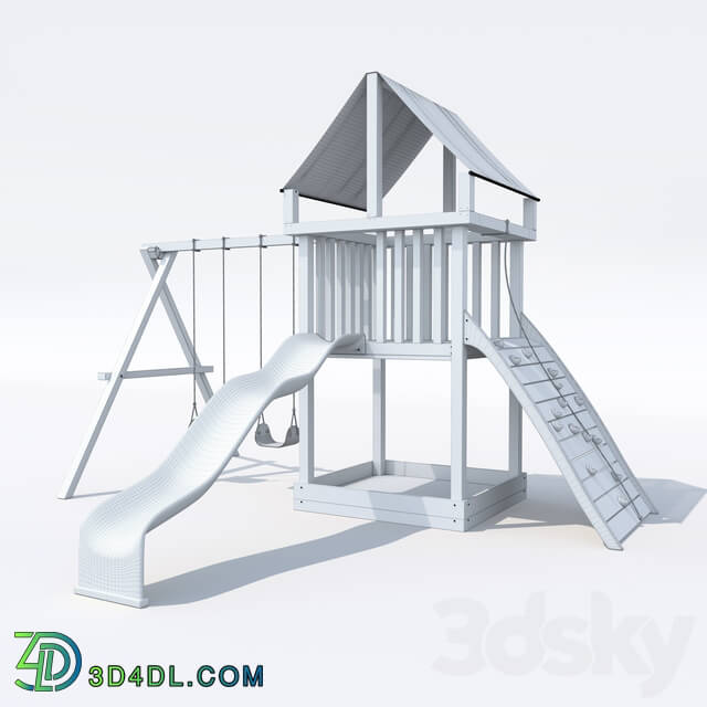 Playground - Kindergarten Swing _ Slide _ Rock Climber - 3 IN 1