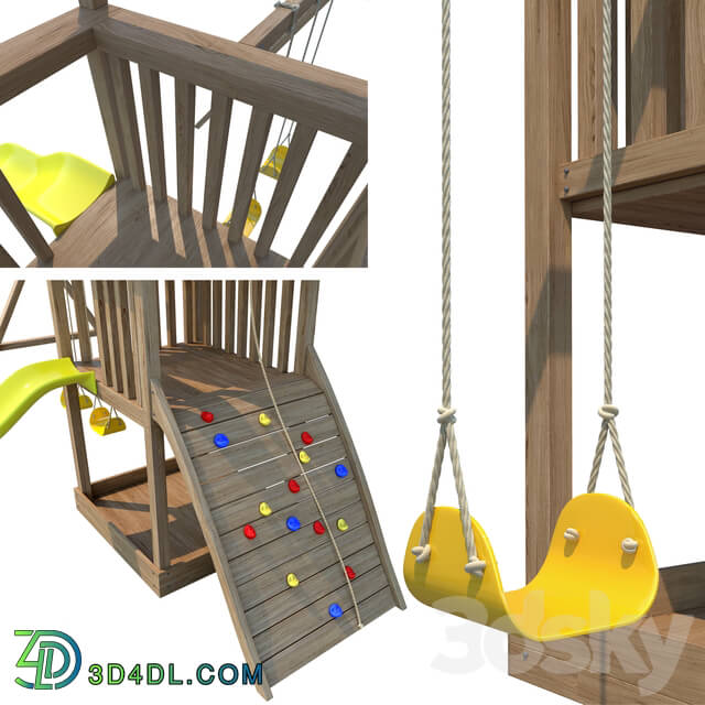 Playground - Kindergarten Swing _ Slide _ Rock Climber - 3 IN 1