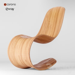 Chair - Wood curved chair 