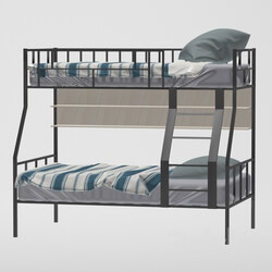 Bed - Bunk metal Barcelona bed with shelf 
