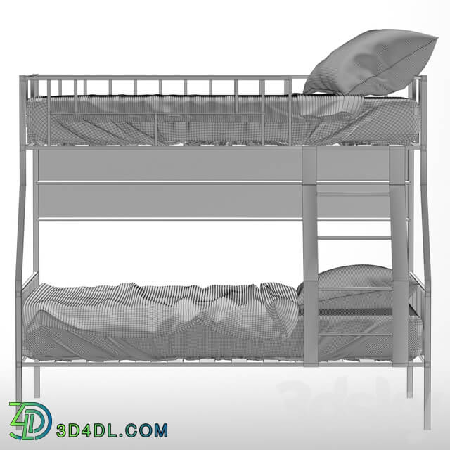 Bed - Bunk metal Barcelona bed with shelf