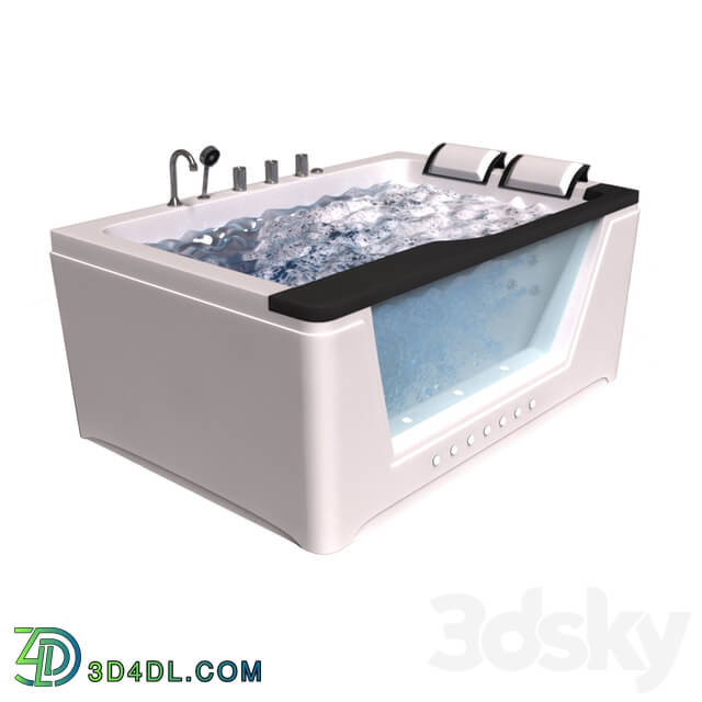 Bathtub - Jacuzzi with foam_ bubbling water and lighting