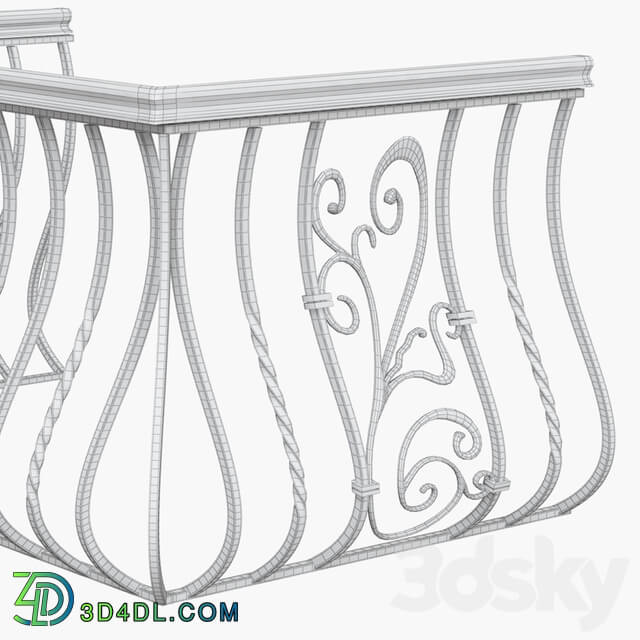 Facade element - balcony railings. classic forging.