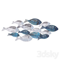 Other decorative objects - School of Fish Modern Metal Wall Decor 