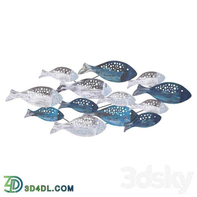 Other decorative objects - School of Fish Modern Metal Wall Decor