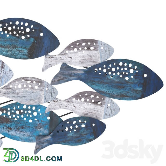 Other decorative objects - School of Fish Modern Metal Wall Decor