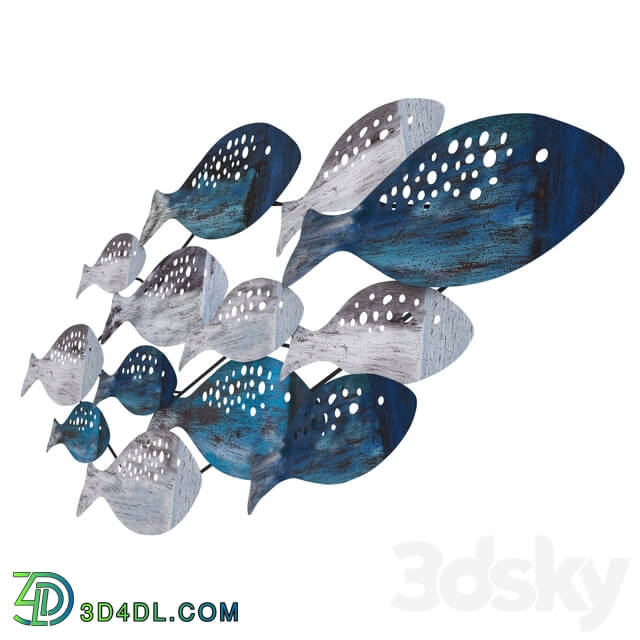 Other decorative objects - School of Fish Modern Metal Wall Decor