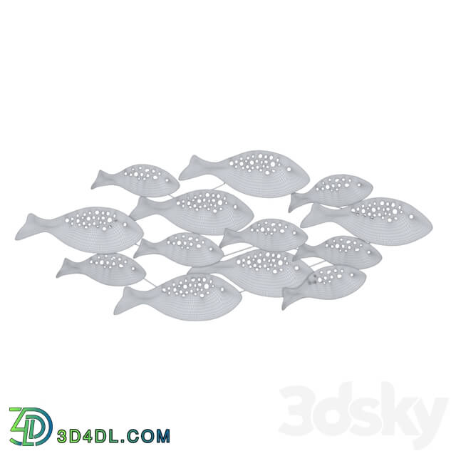 Other decorative objects - School of Fish Modern Metal Wall Decor