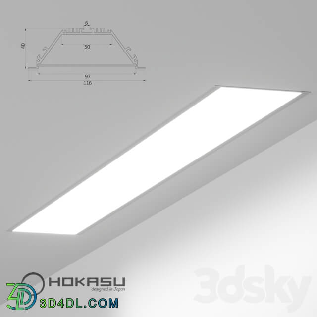 Spot light - Recessed linear luminaire HOKASU 100_40 IN