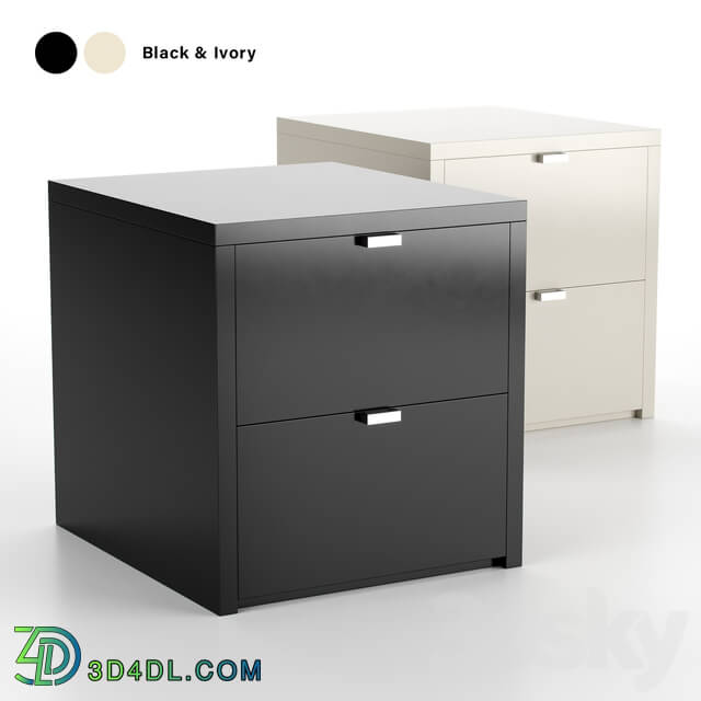 Sideboard _ Chest of drawer - Nightstands black _ ivory