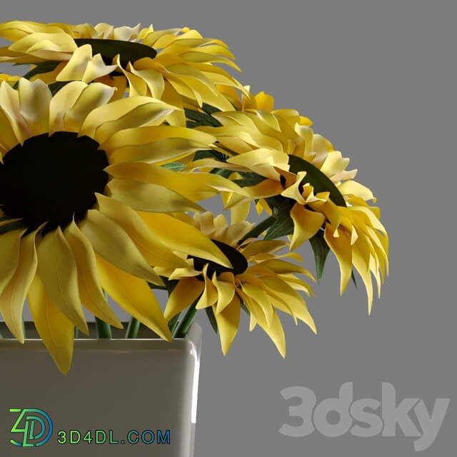 Bouquet of sunflowers in a vase