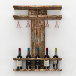 Other kitchen accessories - Rustic Wood Wine Rack 