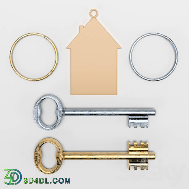 Miscellaneous - Vintage metal key for the door lock 3D Model