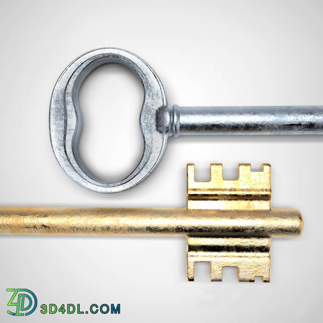 Miscellaneous - Vintage metal key for the door lock 3D Model