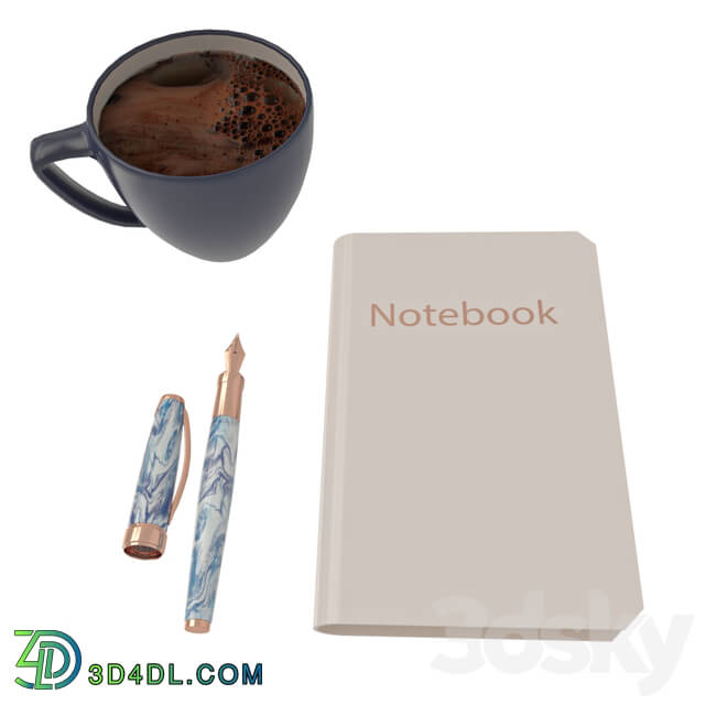 Other decorative objects - Notebook_ fountain pen_ coffee cup