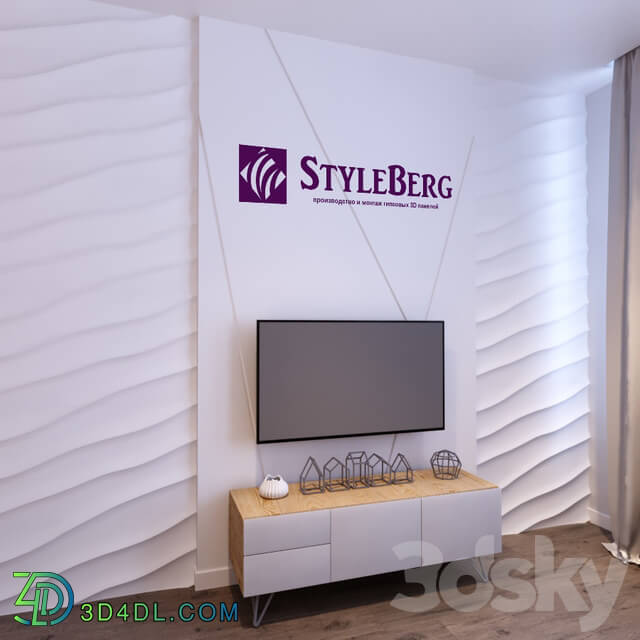 3D panel - Gypsum 3D panel StyleBerg_ Wave