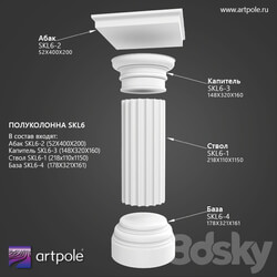 Decorative plaster - OM Semi-column SKL6 