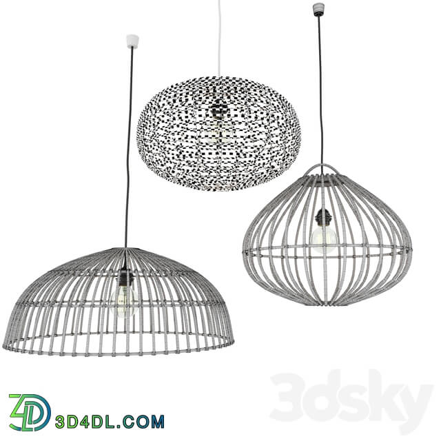 Chandelier - Rattan Lamp Set