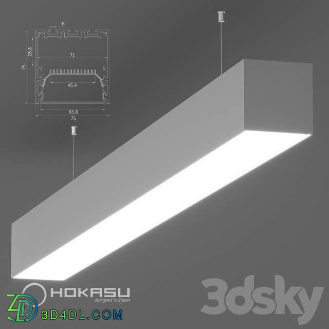 Technical lighting - Hanging linear luminaire HOKASU S75