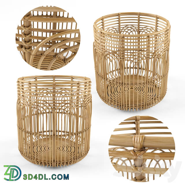 Other decorative objects - Large naga rattan baskets