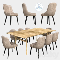 Table _ Chair - Expandable dining table pebble 