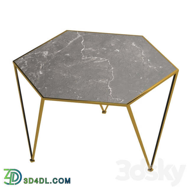 Table - Side table Hexagon Marble Countertop